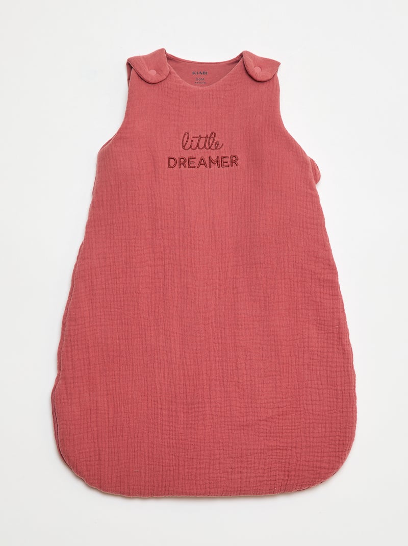 Babyslaapzak van zachte, luchtige katoen met afneembare mouwen, TOG-waarde 2.5 Rose - Kiabi