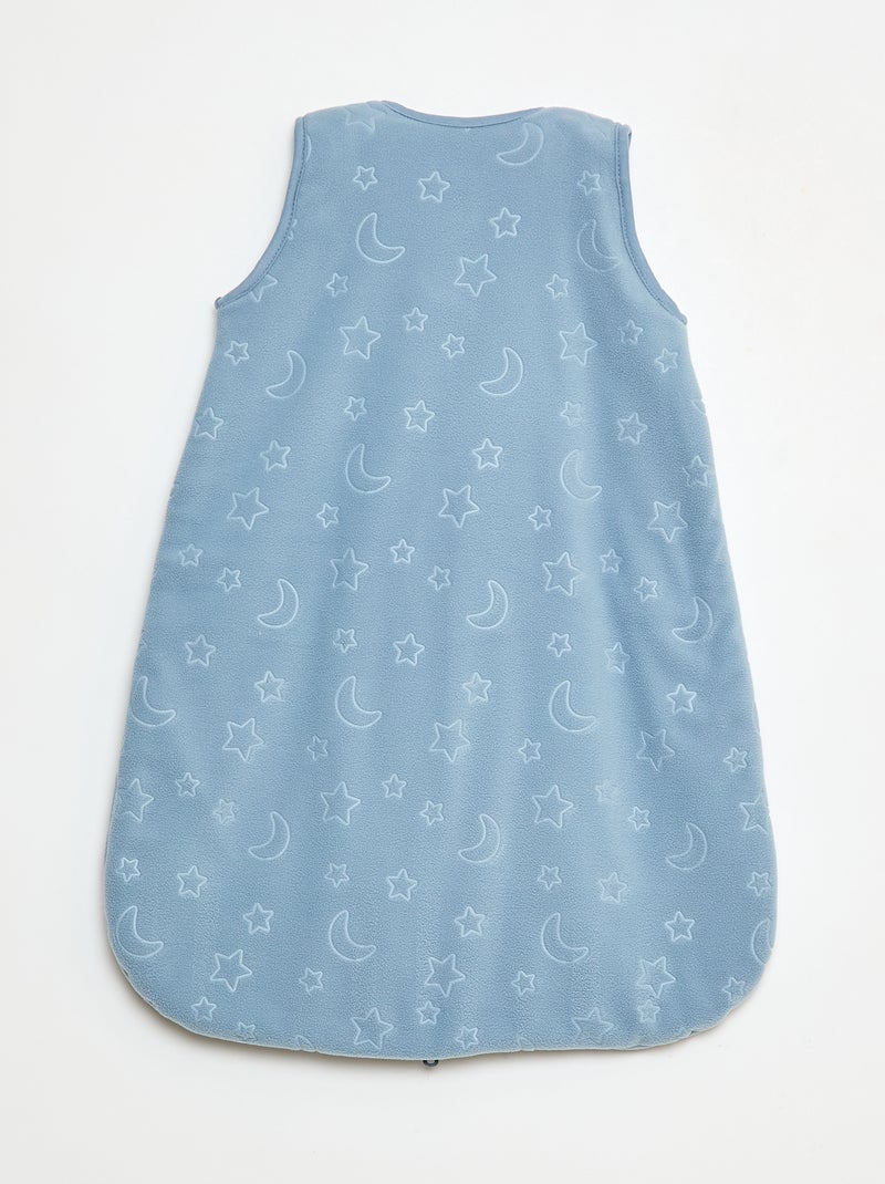 Babyslaapzakje van warme fleecestof met afneembare mouwen met drukknopen, TOG-waarde 2.5 Blauw - Kiabi