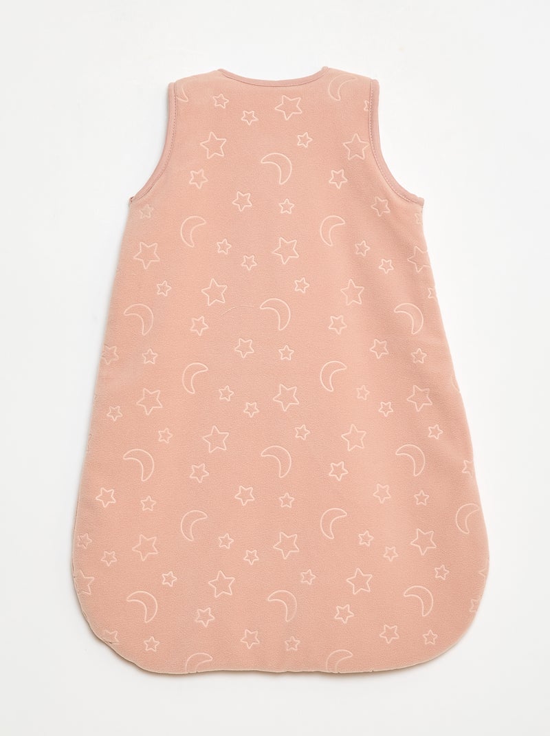 Babyslaapzakje van warme fleecestof met afneembare mouwen met drukknopen, TOG-waarde 2.5 Rose - Kiabi