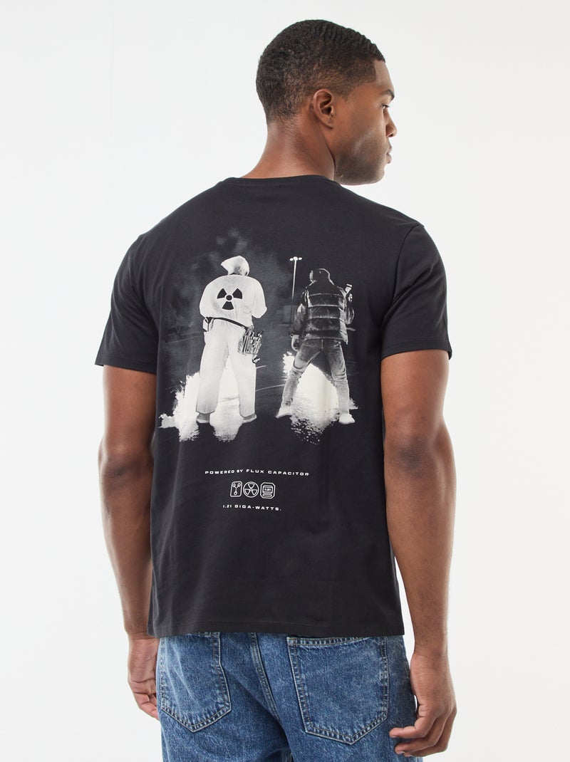 Back to the Future-T-shirt met print voor en achter Zwart - Kiabi