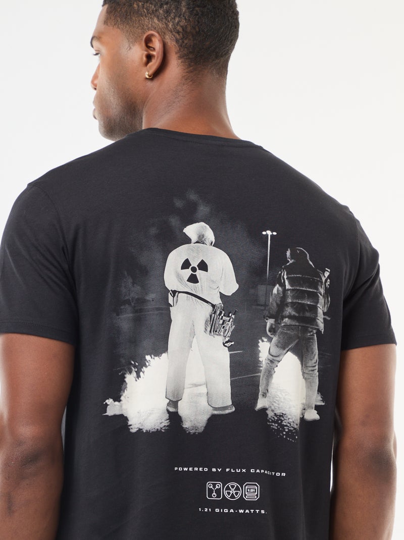 Back to the Future-T-shirt met print voor en achter Zwart - Kiabi