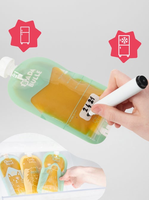 Badabulle - Setje met 15 hervulbare knijpzakjes - Kiabi