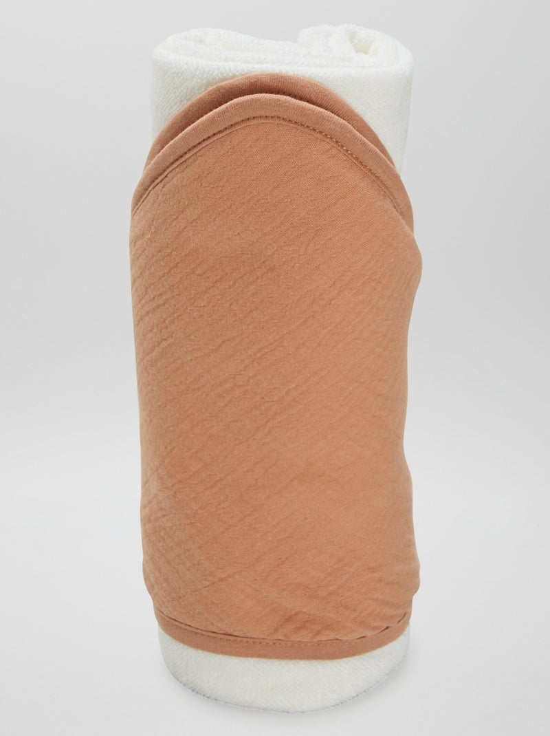 Badcape van badstof en zachte, luchtige katoen BRUIN - Kiabi