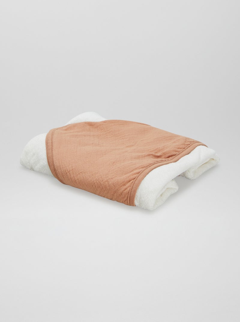 Badcape van badstof en zachte, luchtige katoen BRUIN - Kiabi