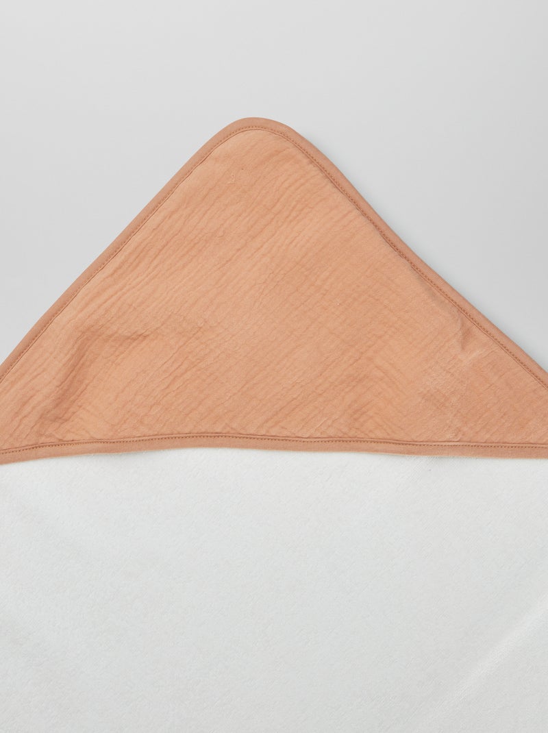 Badcape van badstof en zachte, luchtige katoen BRUIN - Kiabi