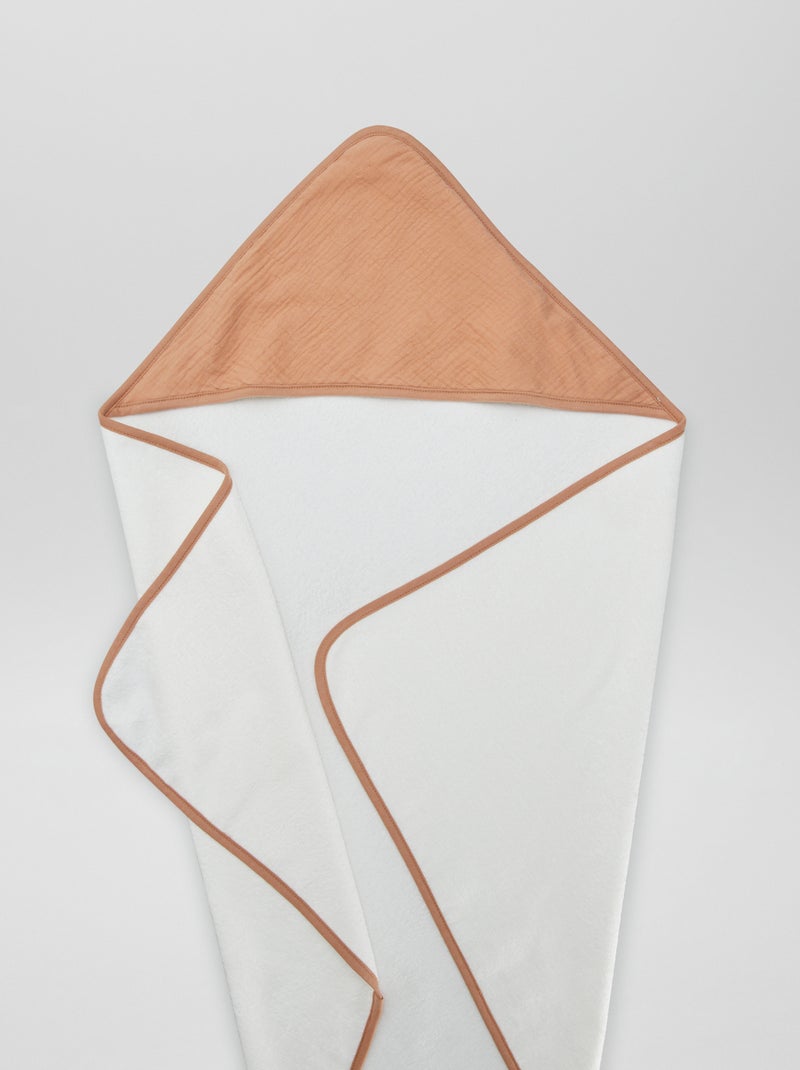 Badcape van badstof en zachte, luchtige katoen BRUIN - Kiabi