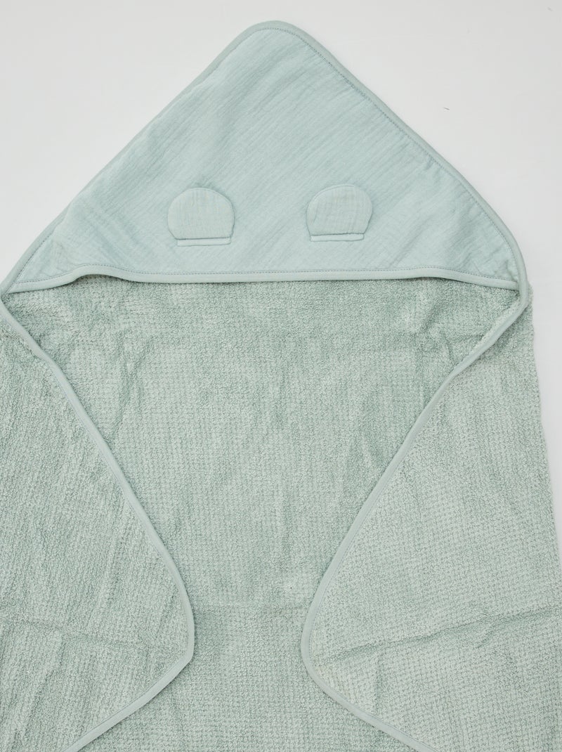 Badcape van badstof GROEN - Kiabi