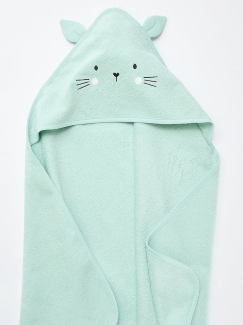 Badcape van badstof met dierenoortjes - Kiabi