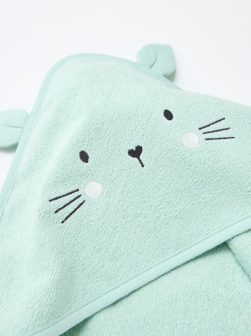 Badcape van badstof met dierenoortjes - Kiabi