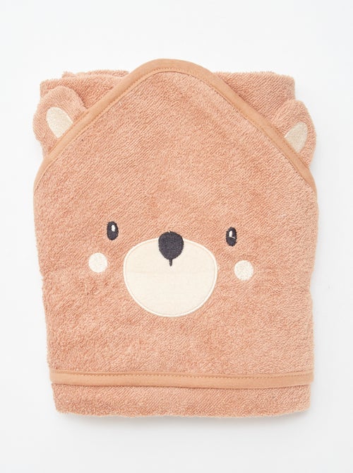 Badcape van badstof met dierenoortjes - Kiabi