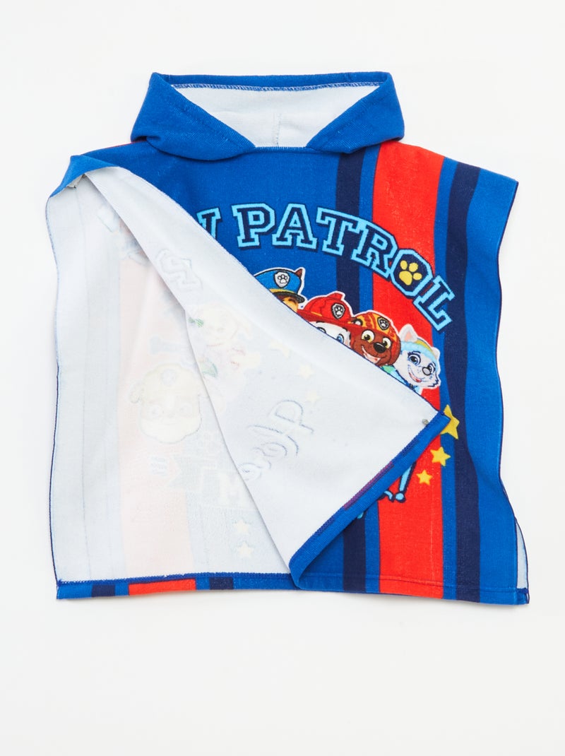 Badcape van badstof met 'PAW Patrol'-print BLAUW - Kiabi