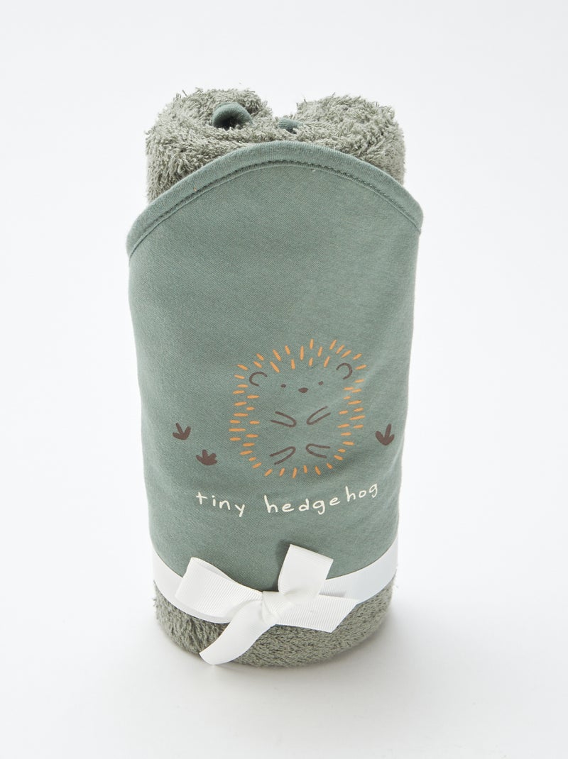 Badcape van badstof met print - 75 x 75 cm GROEN - Kiabi