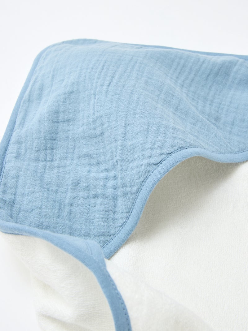 Badcape van katoen 62 x 104 cm Blauw - Kiabi