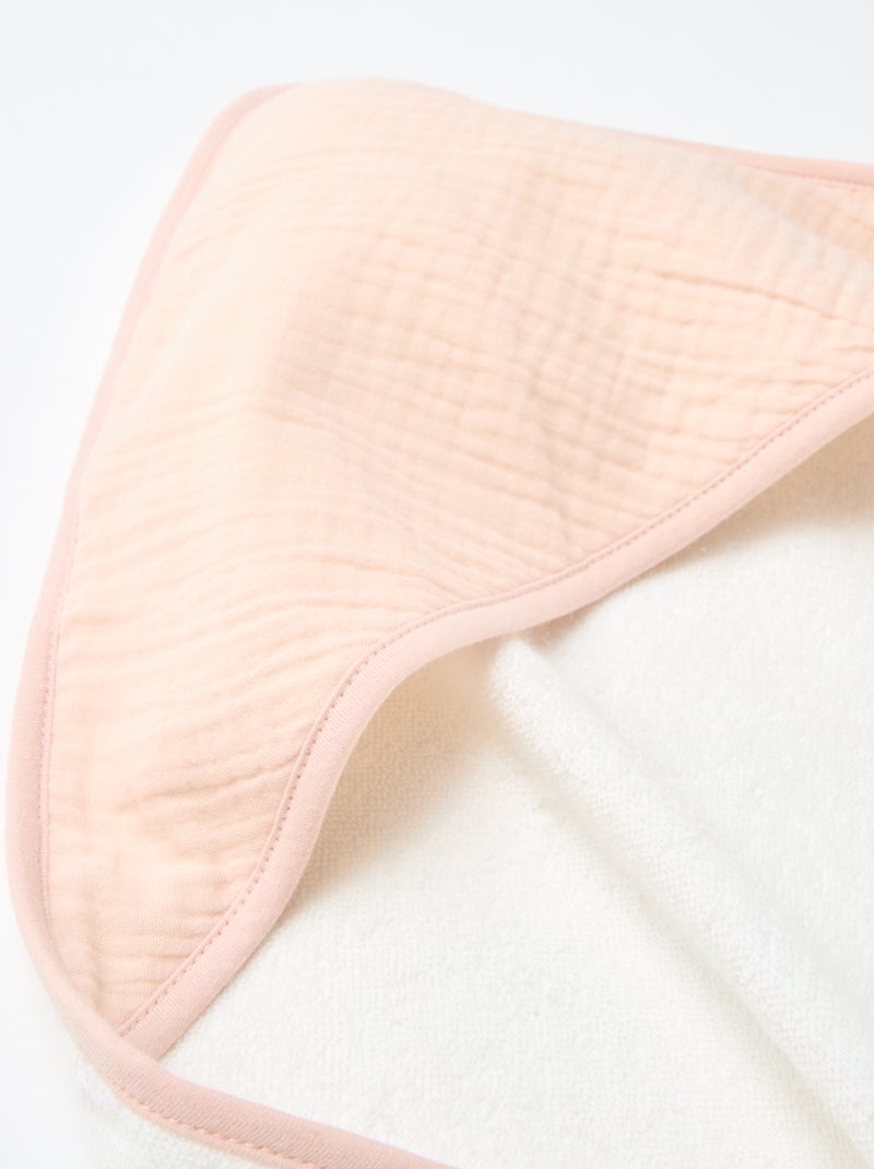 Badcape van katoen 62 x 104 cm Rose - Kiabi