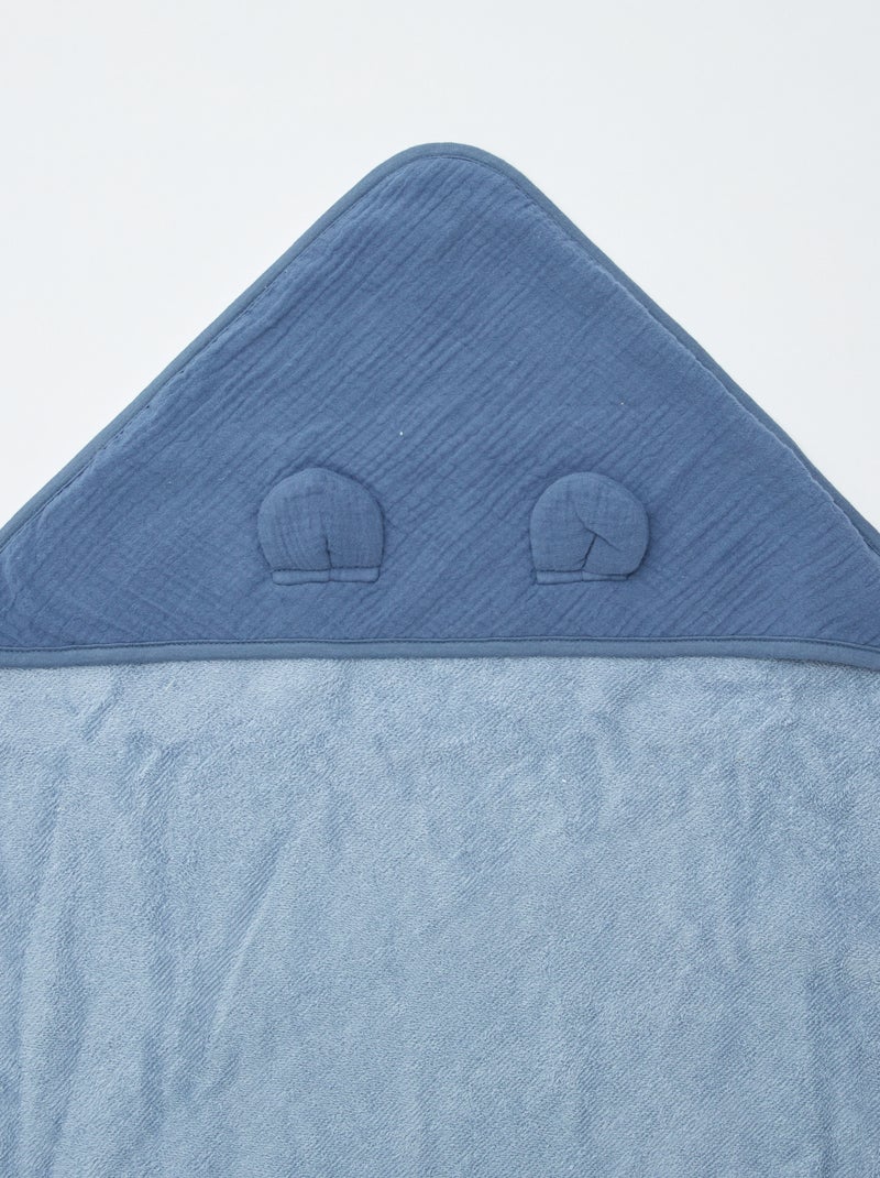 Badcape van luchtig geweven katoen BLAUW - Kiabi