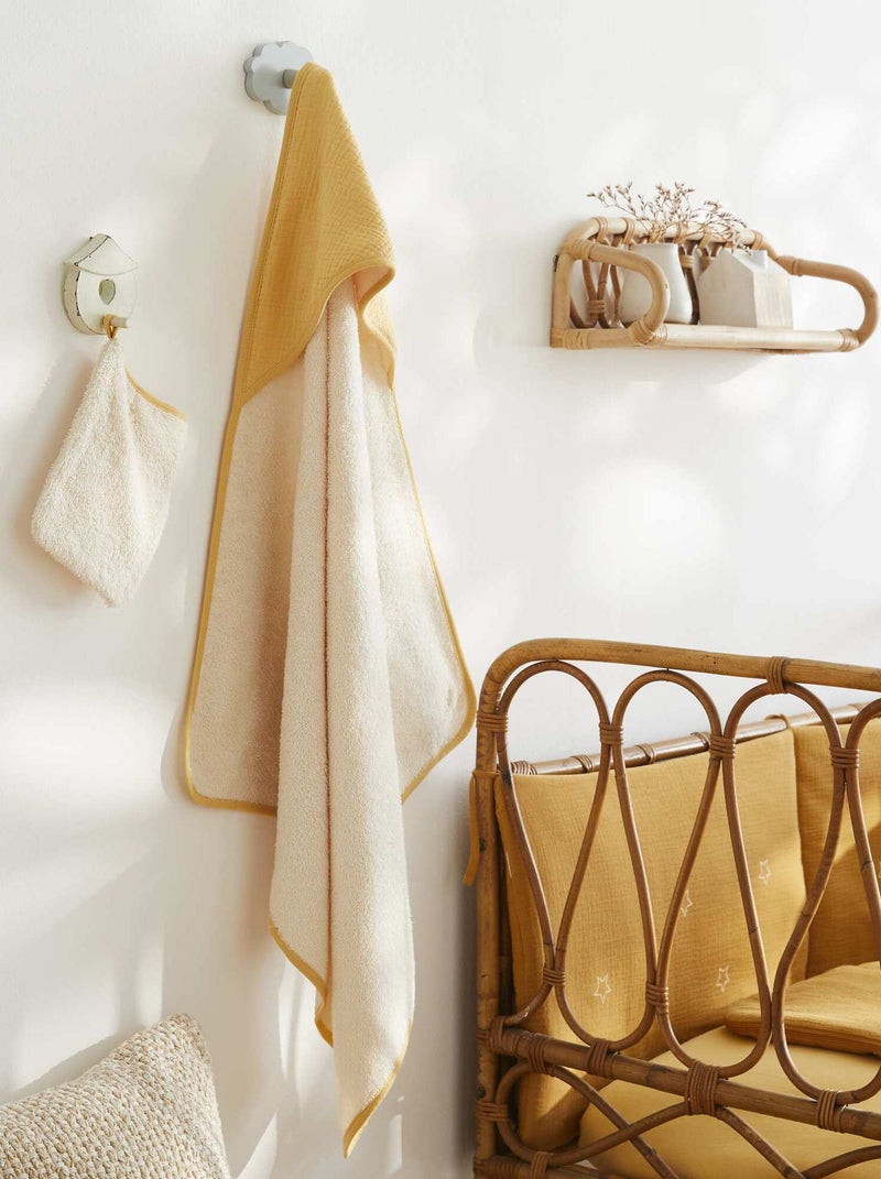 Badcape + washandje GEEL - Kiabi