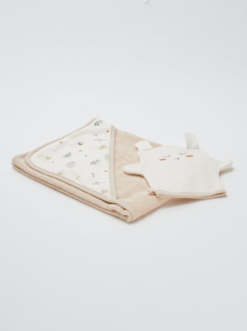 Badcape + washandje 'Petit Béguin' - Kiabi