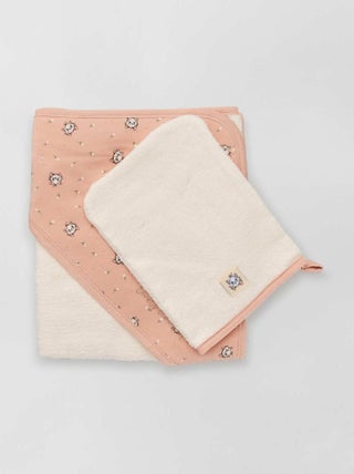 Badcape + washandje