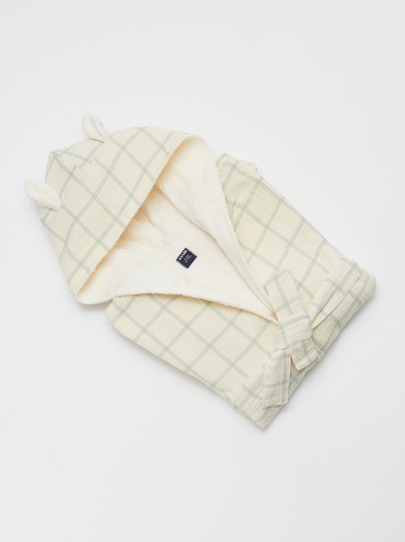 Badjas van badstof en katoengaas - Kiabi Home BIEGE - Kiabi