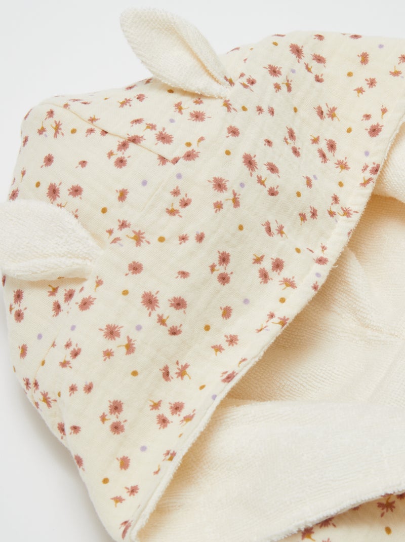 Badjas van badstof en katoengaas - Kiabi Home WIT - Kiabi