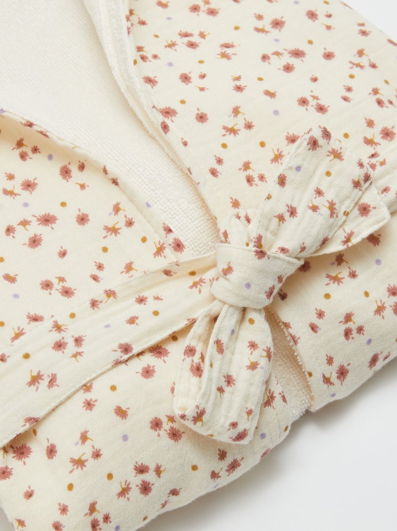 Badjas van badstof en katoengaas - Kiabi Home WIT - Kiabi