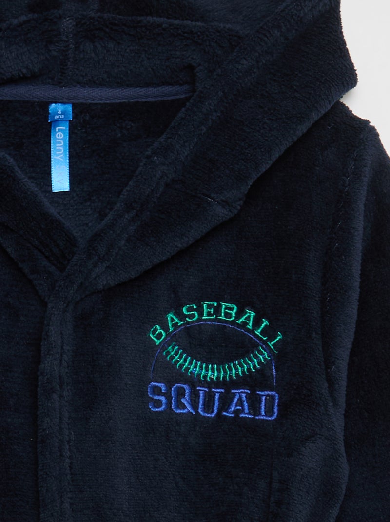 Badjas van fleecestof Blauw - Kiabi