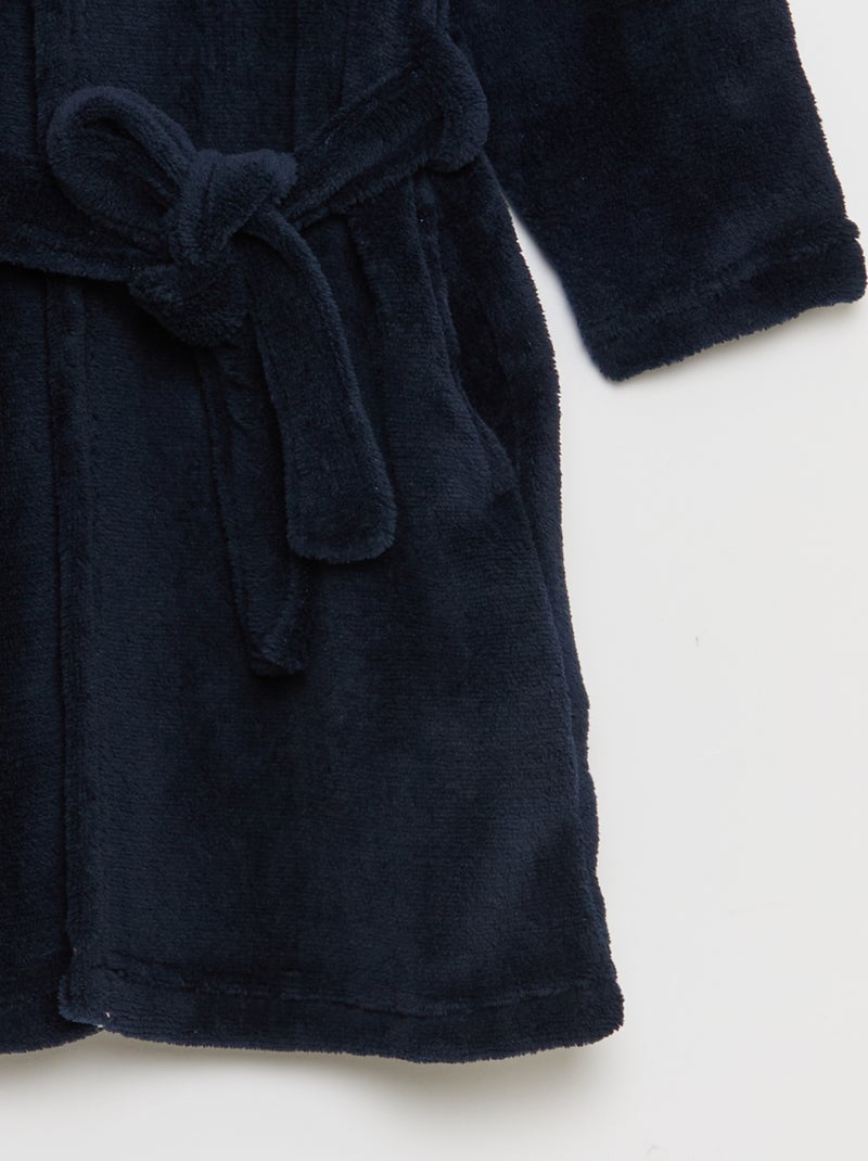 Badjas van fleecestof Blauw - Kiabi