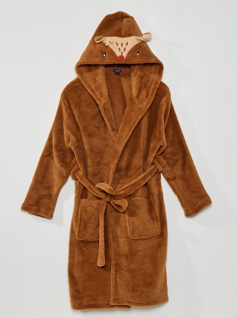 Badjas van fleecetricot in dierenthema rendier - Kiabi