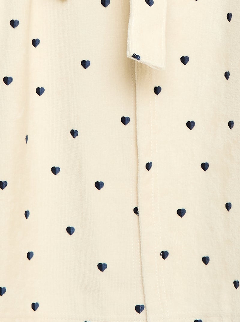 Badjas van katoenen badstof Wit - Kiabi