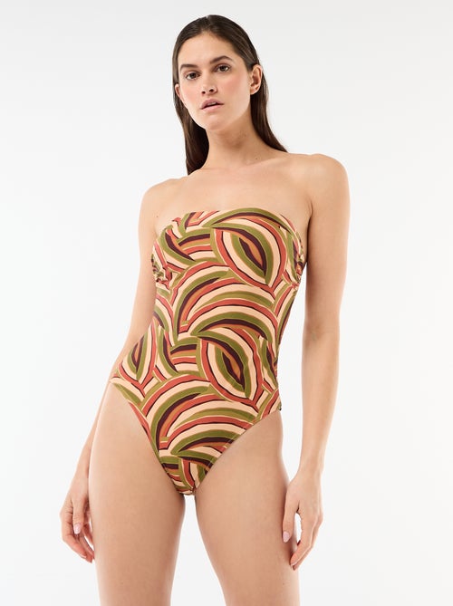 Badpak 1-delig bandeau met print - Kiabi