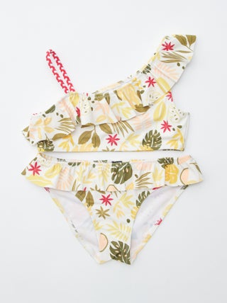 Badpak met bloemenprint - 2-delig