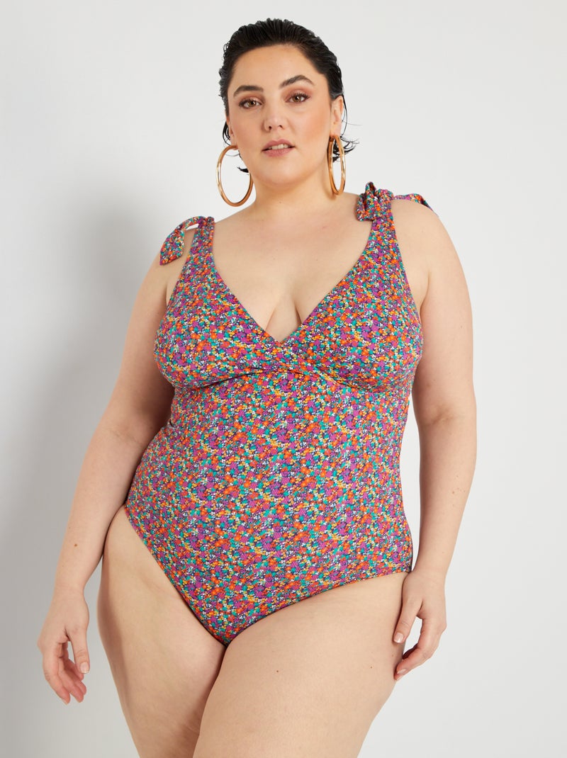 Badpak met bloemenprint BLAUW - Kiabi