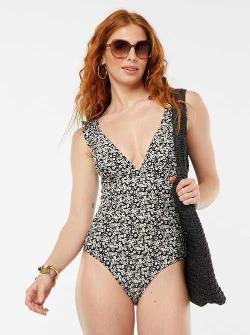 Badpak met bloemenprint en ruches - Kiabi