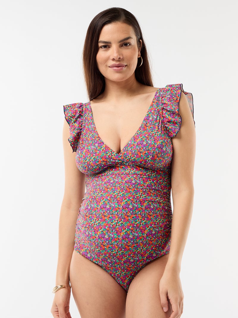 Badpak met bloemenprint Fuchsia - Kiabi