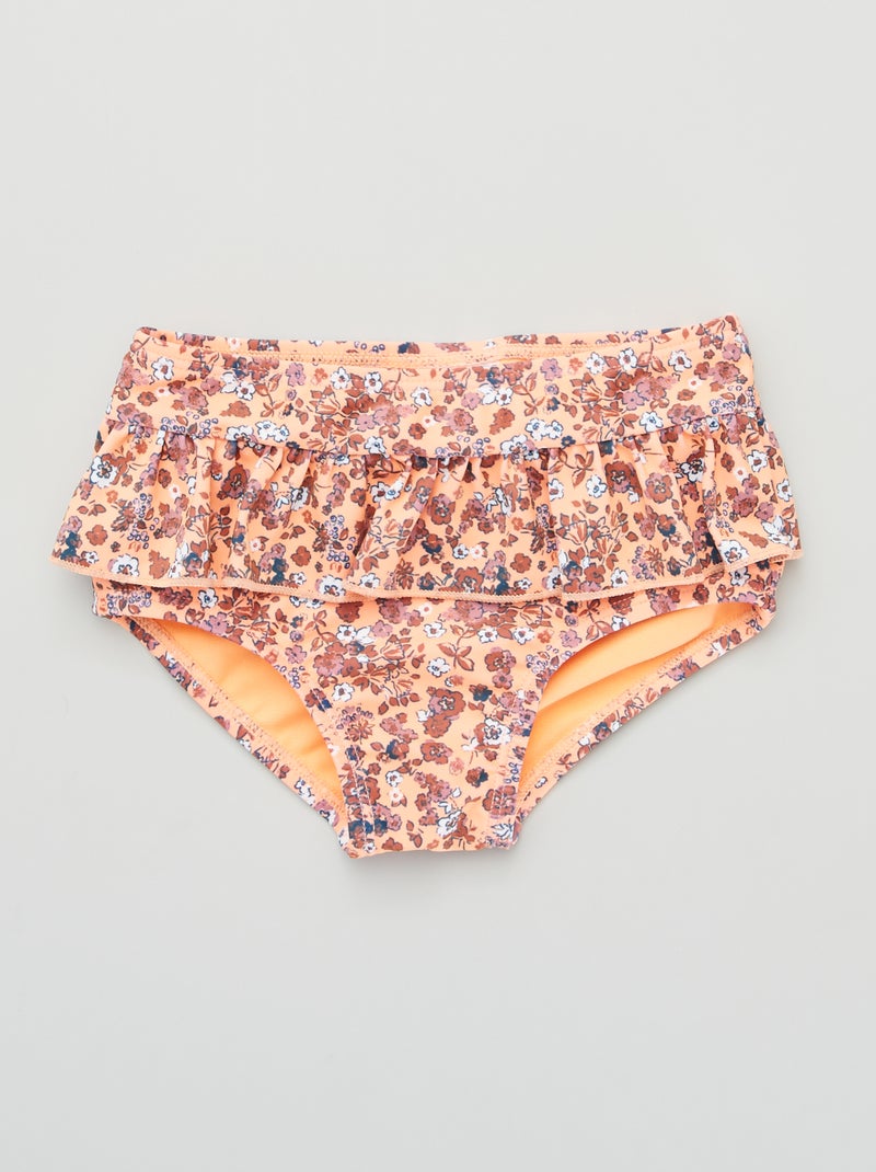 Badpak met bloemenprint ORANJE - Kiabi