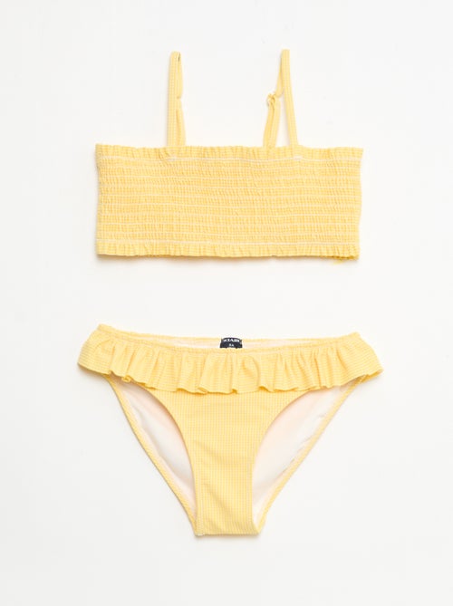 Badpak met motief + ruches - 2-delig - Kiabi