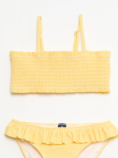 Badpak met motief + ruches - 2-delig - Kiabi