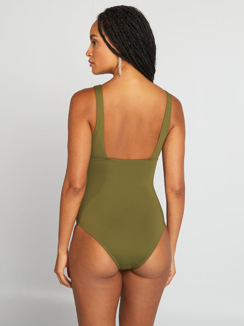 Badpak met origineel decolleté GROEN - Kiabi