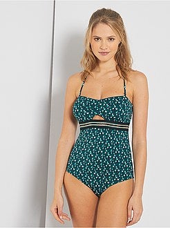 Damesmode maat 34-48 - Badpak met print - Kiabi