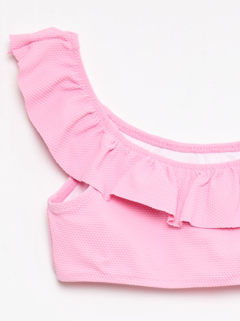 Badpak met ruches van tricot - 2-delig Rose - Kiabi