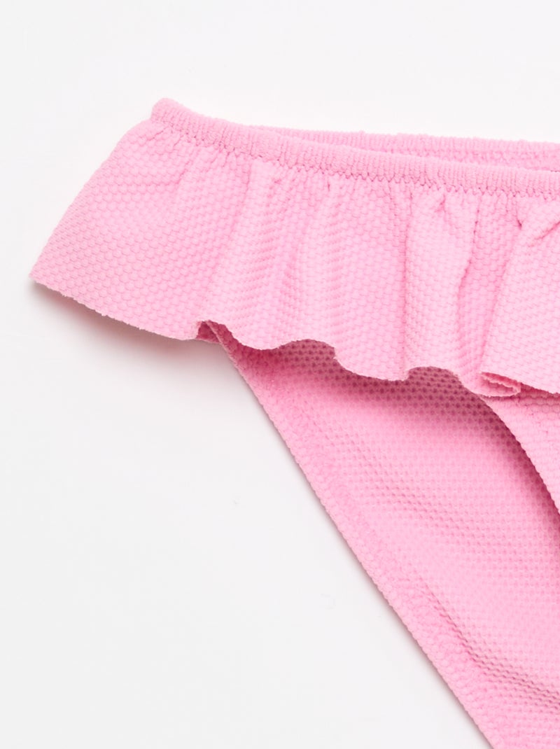 Badpak met ruches van tricot - 2-delig Rose - Kiabi