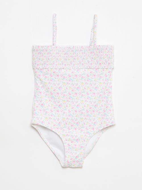 Badpak met smockwerk en scrunchie - Kiabi