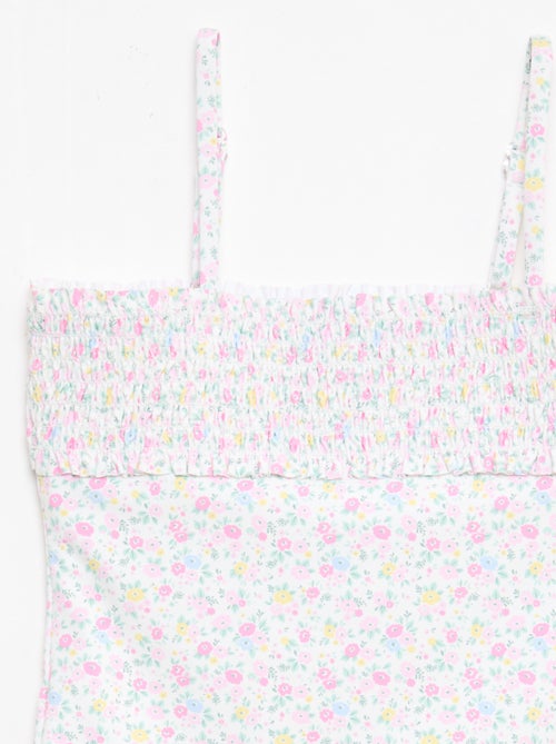 Badpak met smockwerk en scrunchie - Kiabi