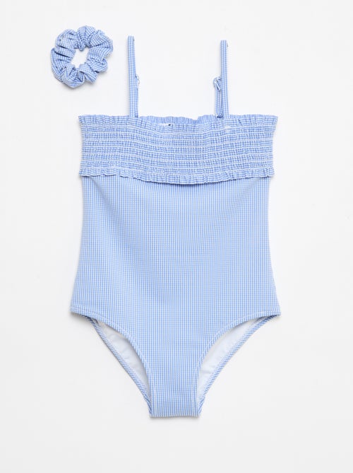 Badpak met smockwerk + scrunchie - 1-delig - Kiabi