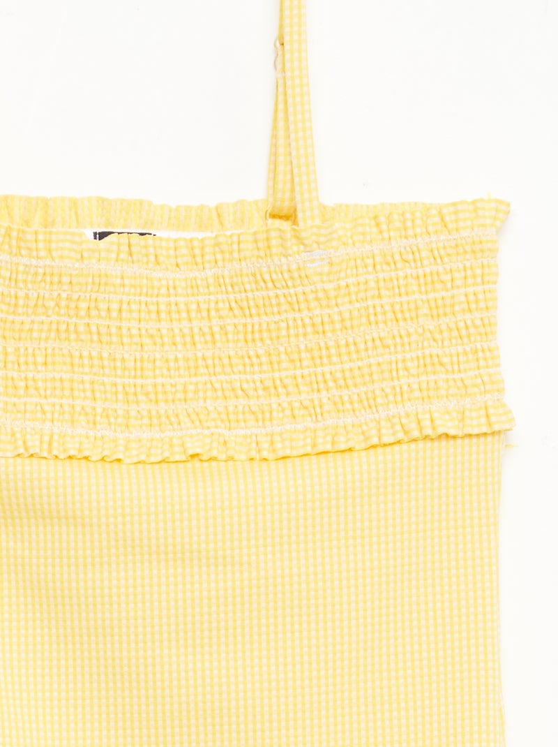Badpak met smockwerk + scrunchie - 1-delig Geel - Kiabi
