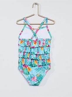 Badpak met volants en tropische print - Kiabi