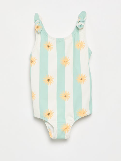 Badpak uit één stuk met strikken op de schouders - Kiabi