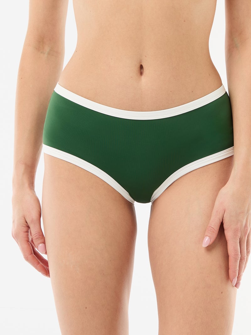 Badshort met contrasterende randen Groen - Kiabi