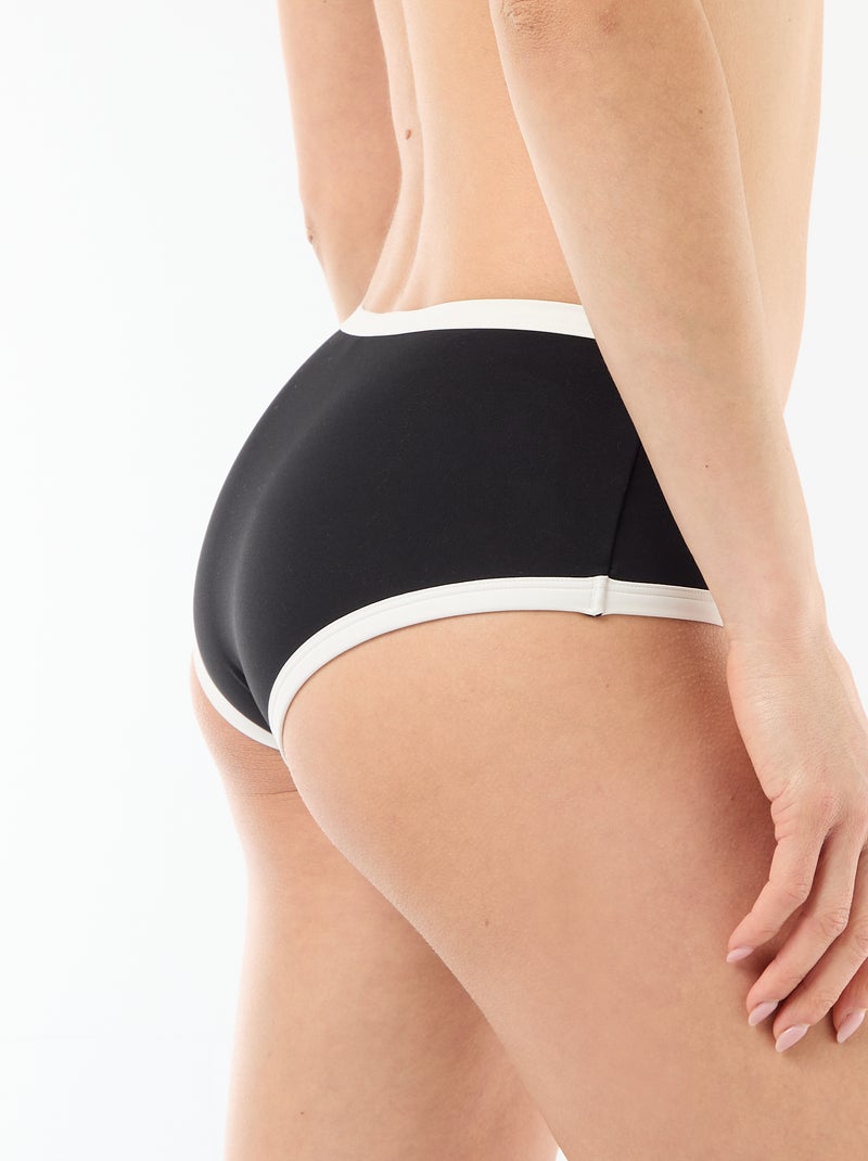Badshort met contrasterende randen Zwart - Kiabi