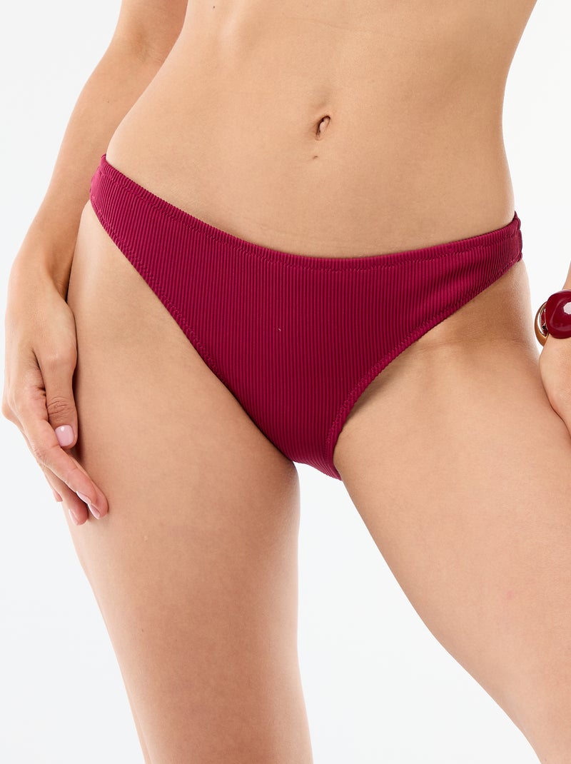 Badslip van jerseytricot met textuur Rood - Kiabi